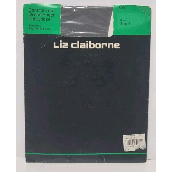 Liz Claiborne Accessories - Vintage Liz Claiborne Pantyhose Control Top Dress Sheer Size 1 Grey New